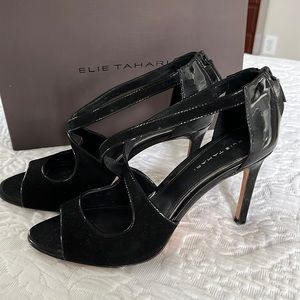 Elie Tahari Black Suede/Leather Heels